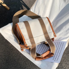 Women Casual Canvas Shoulder Bag Retro Handbag Solid Japan Korea