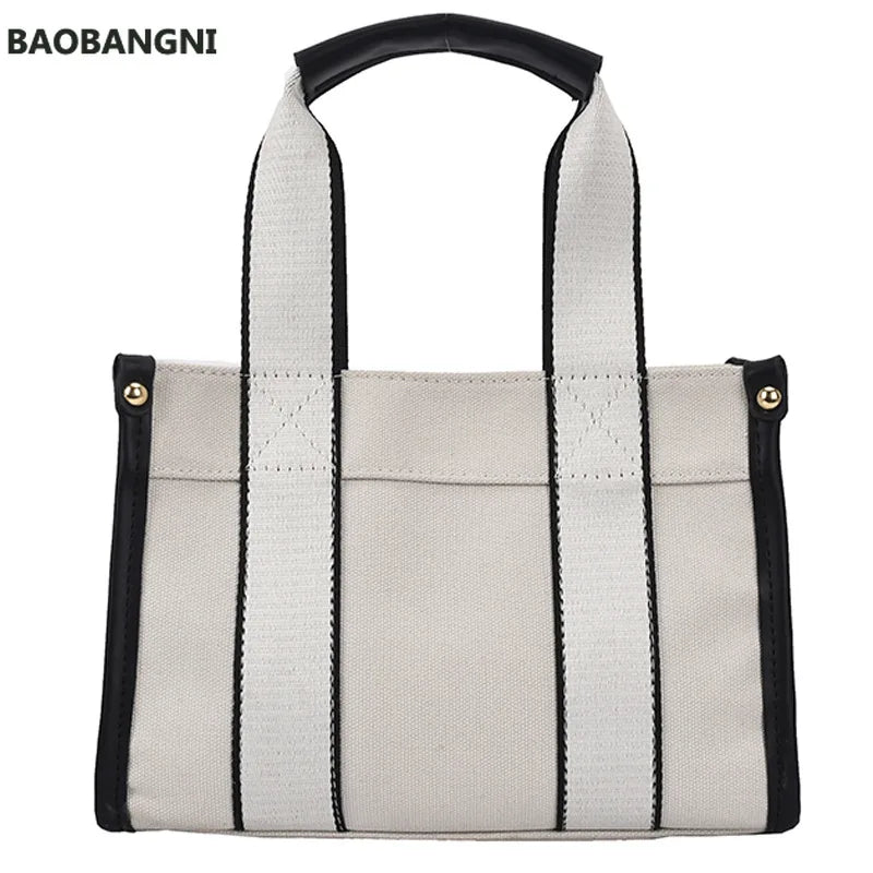 Women Casual Canvas Shoulder Bag Retro Handbag Solid Japan Korea