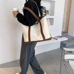 Canvas Shoulder Bag, Large Capacity Handbag Tote, Red/Green/Black/Brown