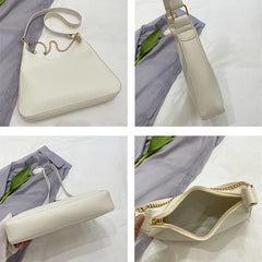 Women Casual Single Travel Shoulder Tote Bag Chain Solid