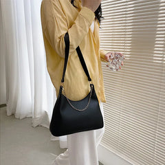 Women Casual Single Travel Shoulder Tote Bag Chain Solid