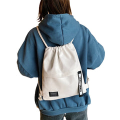 Women Casual Solid Letter Pattern Backpack Canvas Daily Bags