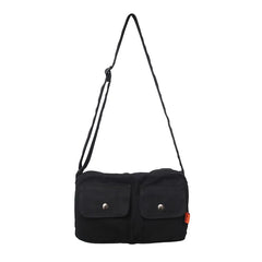 Women Canvas Shoulder Bag Summer Crossbody Handbag with Pockets