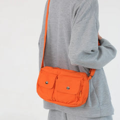 Women Canvas Shoulder Bag Summer Crossbody Handbag with Pockets