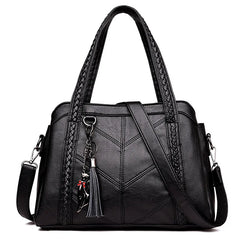 Vintage Leather Crossbody Bag for Women Tote Ladies Small Shoulder Bag