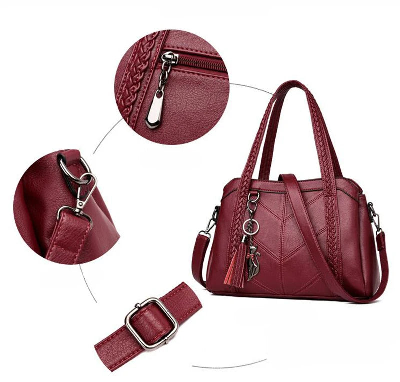Women Casual Tote Bags Large Shoulder Bag Vintage Leather Crossbody Bag