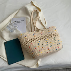 Summer Straw Tote Bag Large Capacity Beach Handbag