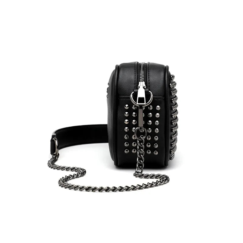 Women Chain Crossbody Bag Rivet Messenger Small Shoulder