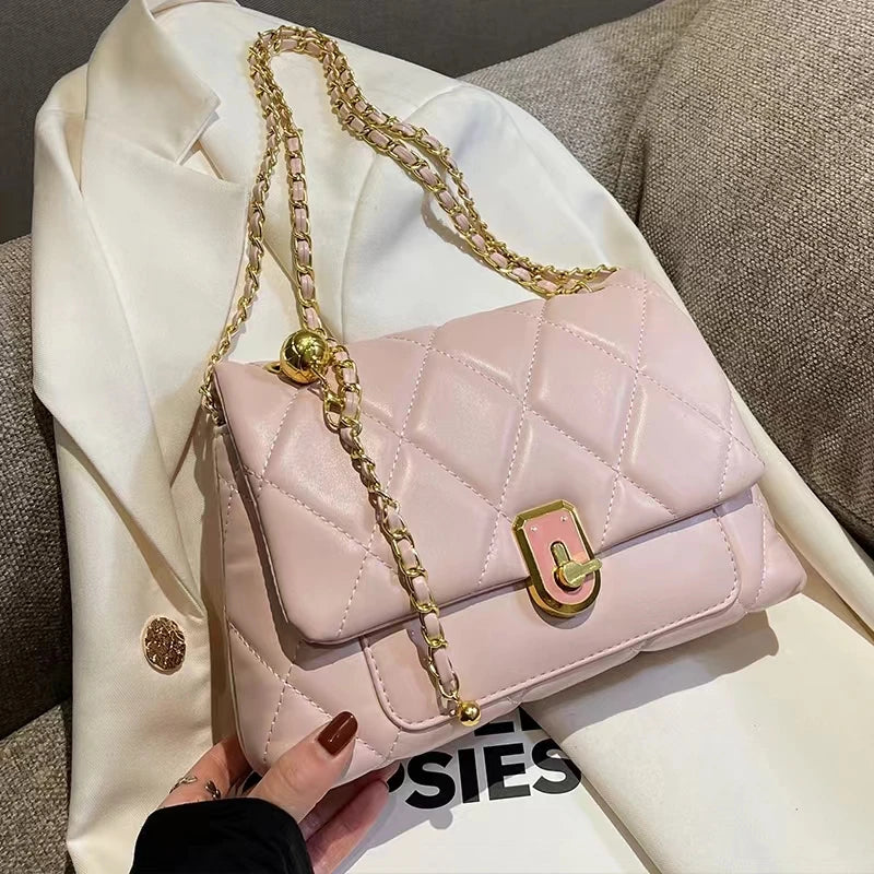 Women Chain Shoulder Cross Body Bags Small Purses High Soft PU Leather