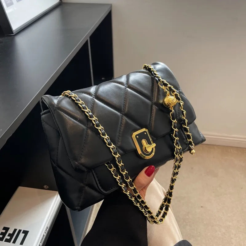 Women Chain Shoulder Cross Body Bags Small Purses High Soft PU Leather