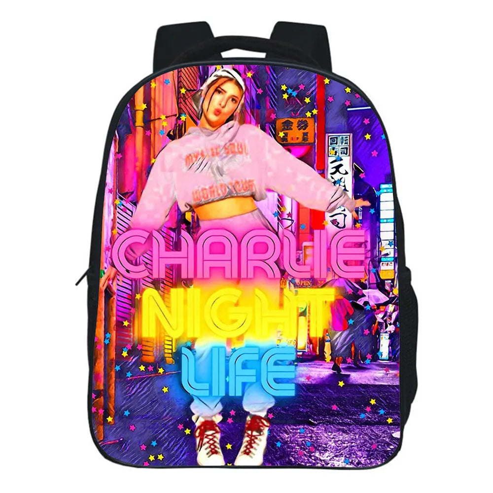 Charli Damelio Backpack Ice Coffee Splatter Bags For Boy Girl Bag