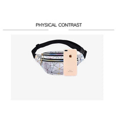 Women Laser Chest Bag Geometric Waist Bags Phone Pouch Fanny Pack
