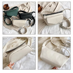 Women Chest Packs PU Leather Fanny Pack High Waist Bag