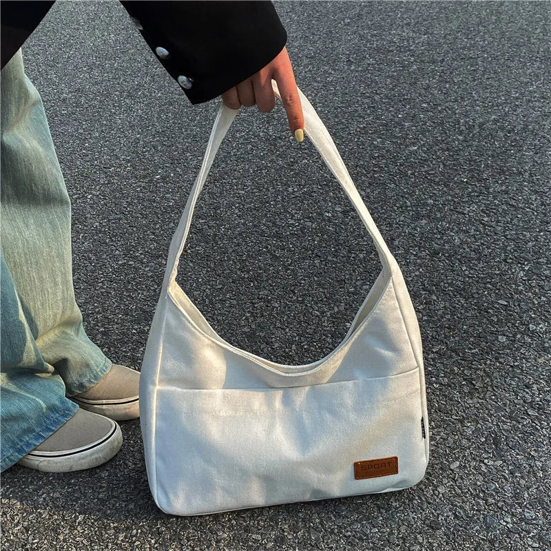 Women Large Canvas Shoulder Bag Casual Tote Bag for Shopping