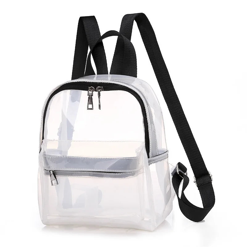 Women Clear Backpack Transparent Waterproof PVC Bag Female College Students