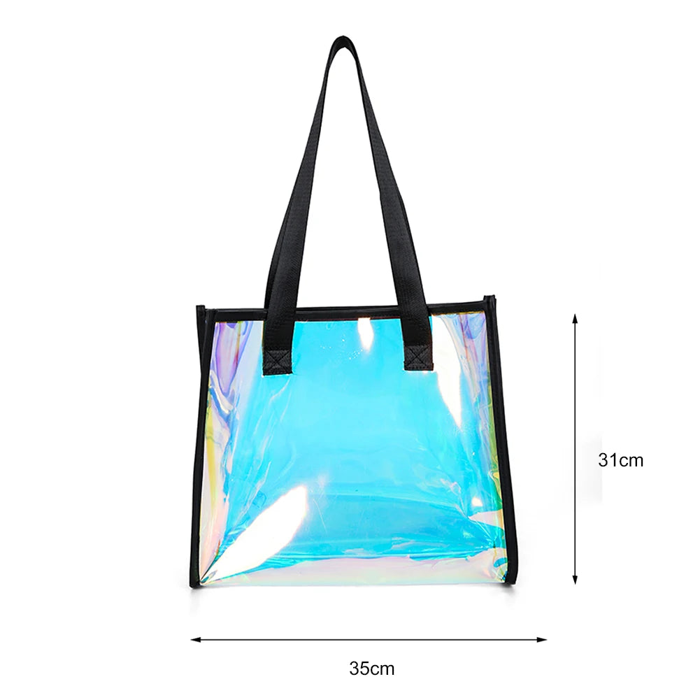 Women Clear Waterproof TOTES Shoulder Bag Summer Beach Pouch