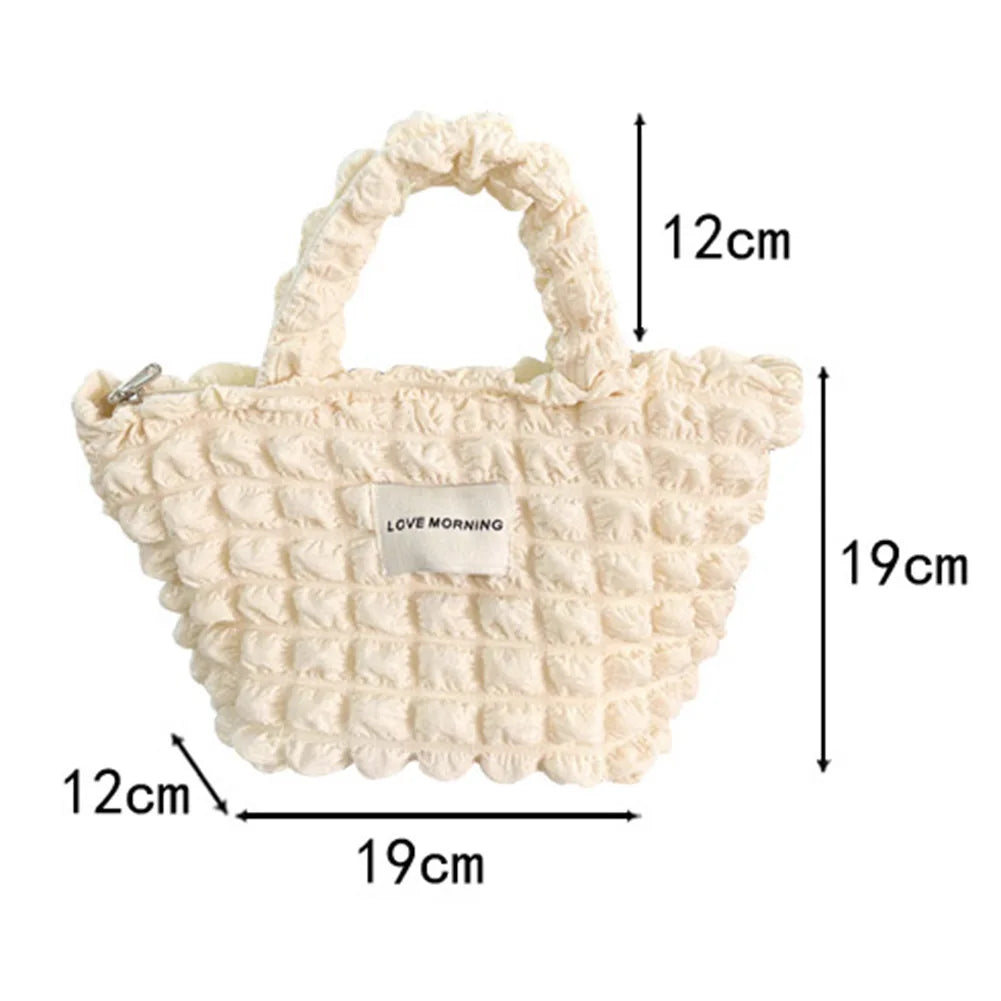 Women Flower Tote Bag Solid Canvas Handbag