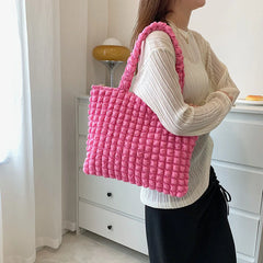 Women Cloud Bubbles Shoulder Bag Large Capacity Underarm Tote Handbag