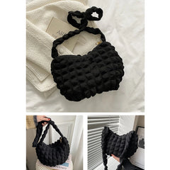 Women Cloud Bubbles Shoulder Bag Soft Cloth Handbag