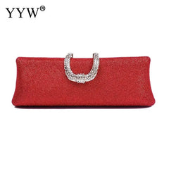 Red Rhinestone Evening Party Clutch Purse