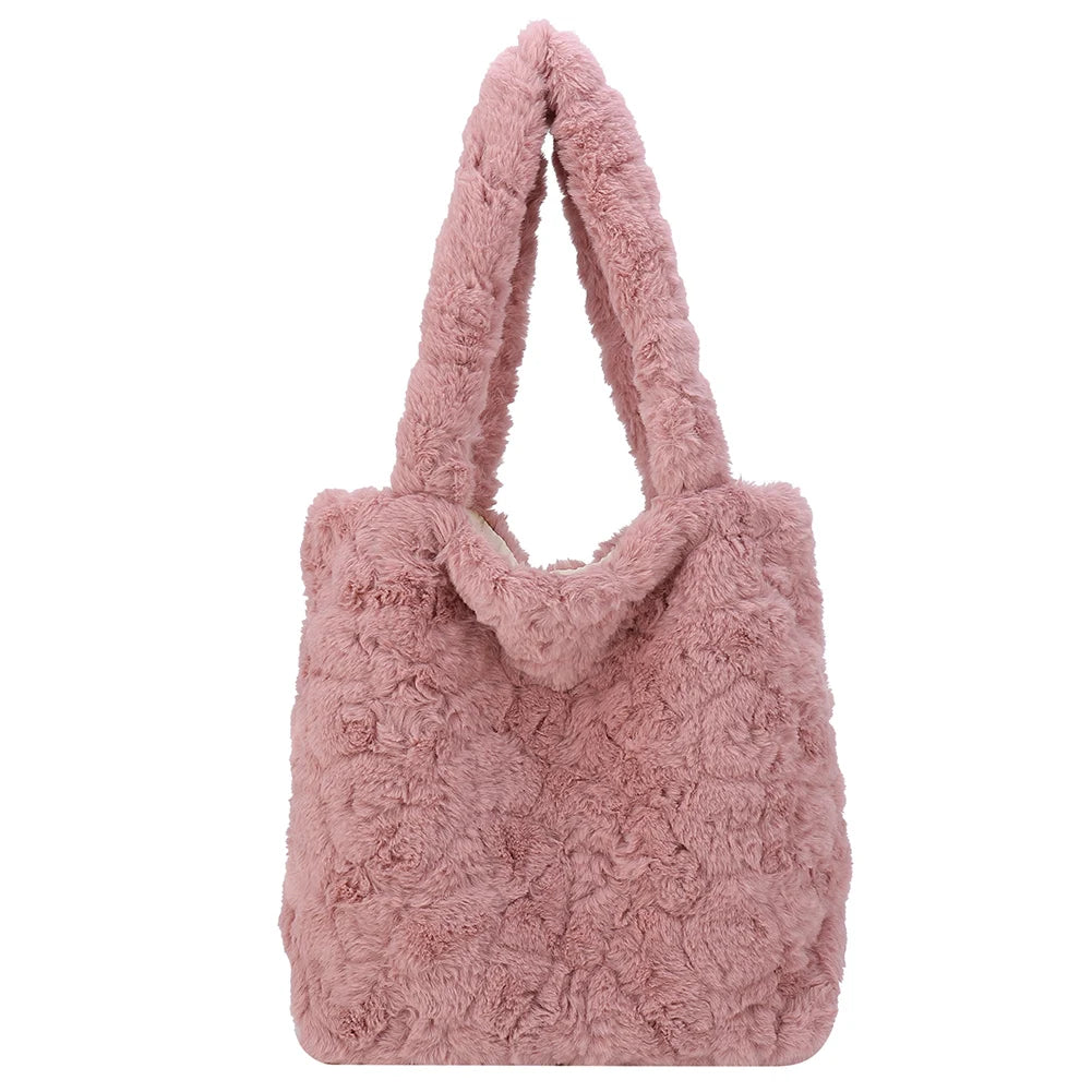 Women Clutch Handbags Retro Shoulder Bags Plush Purse Ladies Travel Shopping