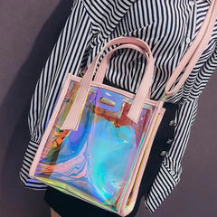 Women Composite Bag Holographic Laser Messenger Bags