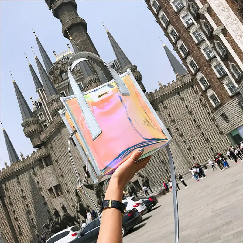 Women Composite Bag Holographic Laser Messenger Bags