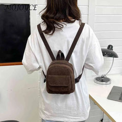 Unisex Corduroy Backpack Large Capacity Softback for Teens