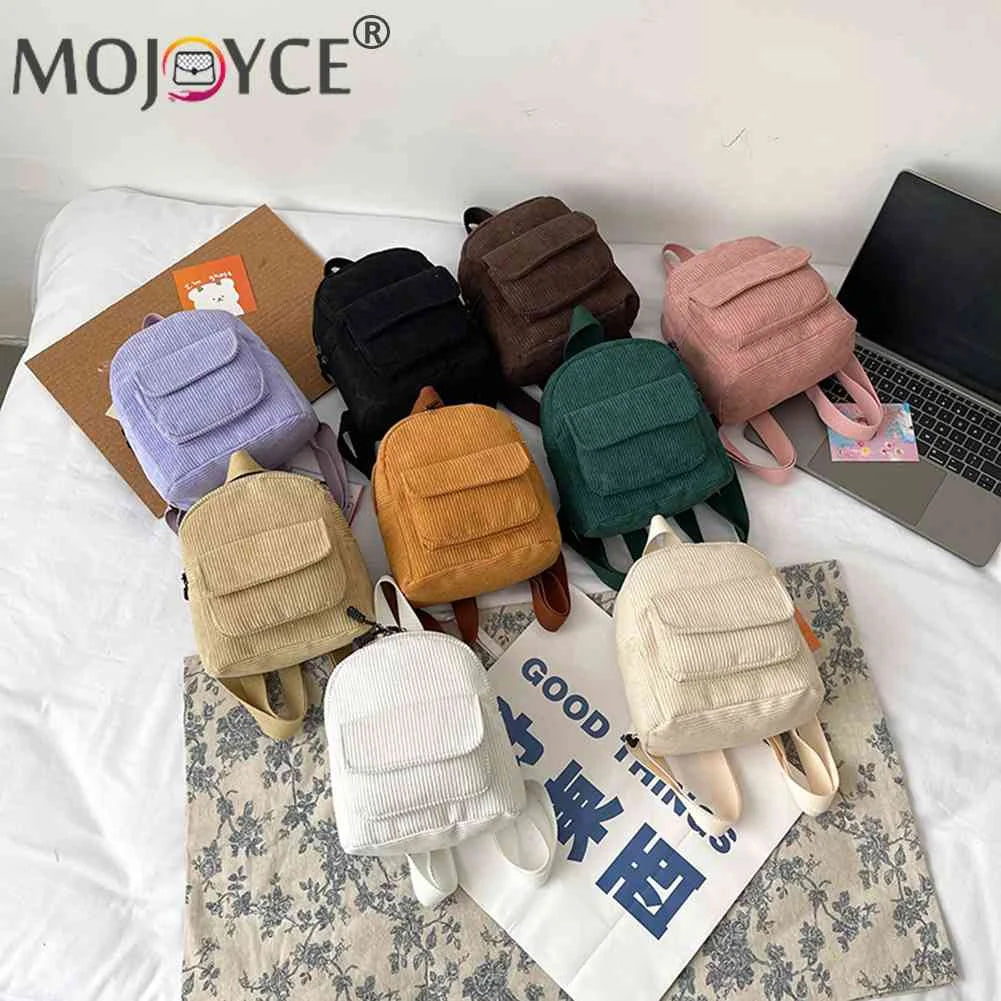 Corduroy Backpack for Teenagers Large Capacity Softback Hiking Backpacks