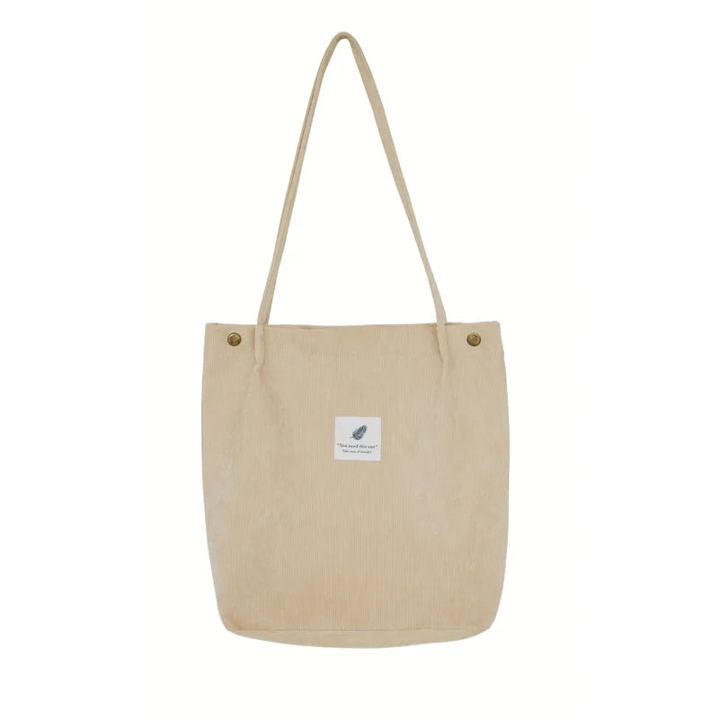 Women Corduroy Canvas Tote Handbag Female Cloth Shoulder Bags