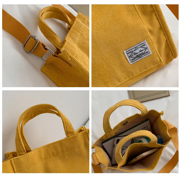 Casual Corduroy Shoulder Bag for Women