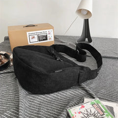 Women Corduroy Medium Size Pouch Sling Bag