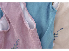 Women Corduroy Shoulder Bag Large Capacity Cloth Travel Grocery Handbag