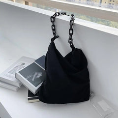 Women Corduroy Shoulder Bag Leopard Handbag Underarm Chain Pouch