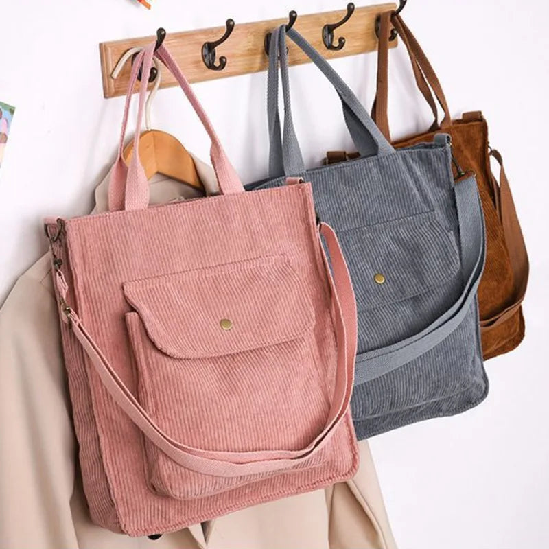 Corduroy Crossbody Bag Women's Handbag Student Tote Bag
