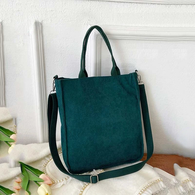 Corduroy Crossbody Bag Women's Handbag Student Tote Bag