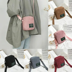 Corduroy Shoulder Shopping Bag Tote Crossbody Satchel Handbag