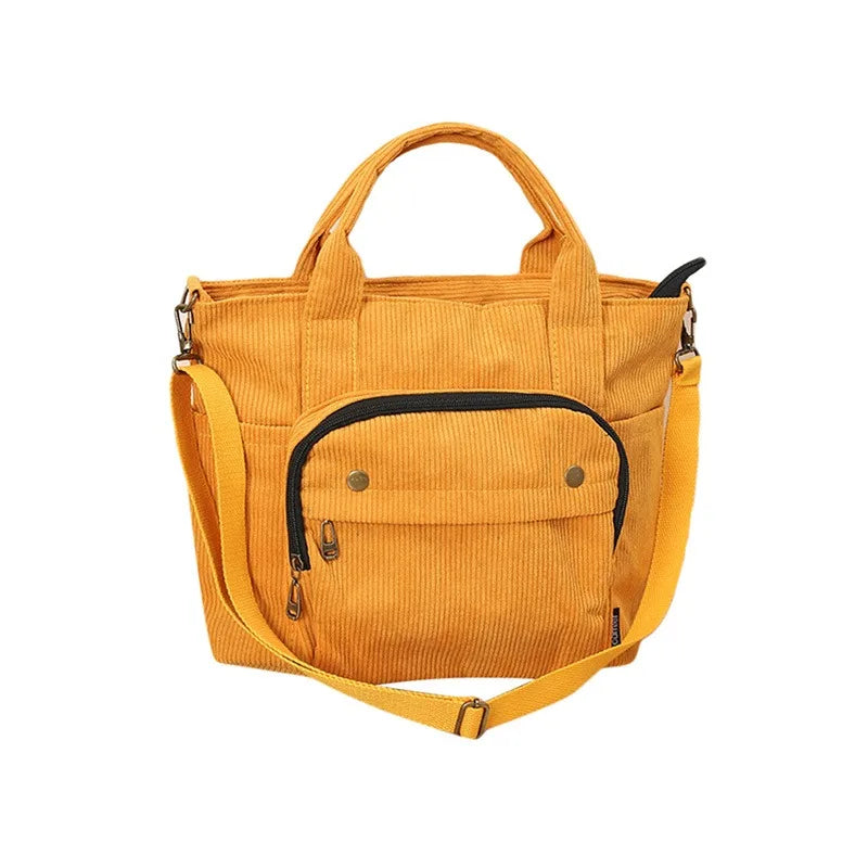 Women Corduroy Shoulder Tote Casual Handbag Canvas Messenger Bag