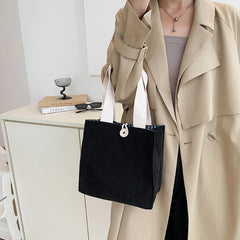 Corduroy Small Tote Shoulder Bag Lady Handbag Purse Wallet
