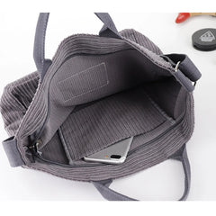 Corduroy Tote Handbag Women Large Capacity Shoulder Bag
