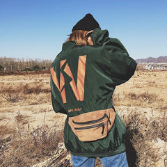 Women Corduroy Waist Bag Ladies Canvas Fanny Pack Brown