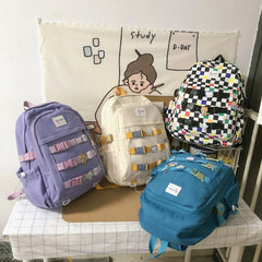 Cotton Backpack Travel Mochila College School Bag Laptop Bagpack Bookbag