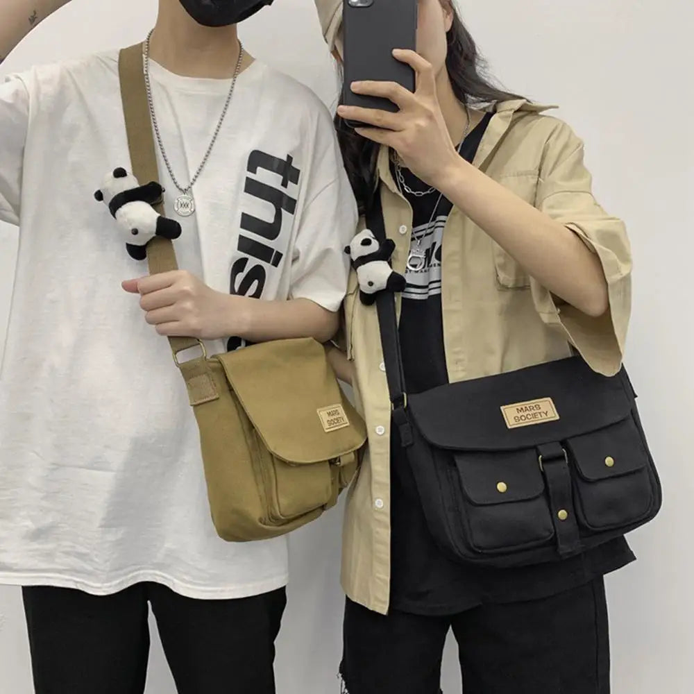 Women Cotton Bucket Pouch Tooling Postman Handbag Totes