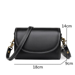 Women Cow Leather Shoulder Crossbody Bag Small Solid Leather Handbag