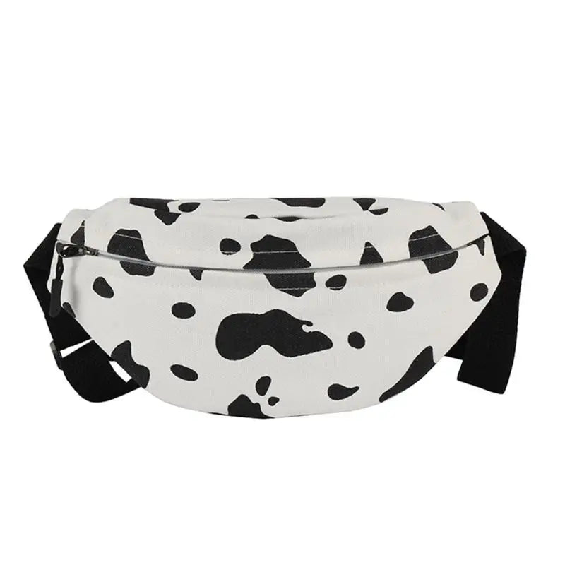 Women Cow Print Fanny Pack Travel Hip Shoulder Bag Purse