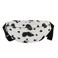 Women Cow Print Fanny Pack Travel Hip Shoulder Bag Purse