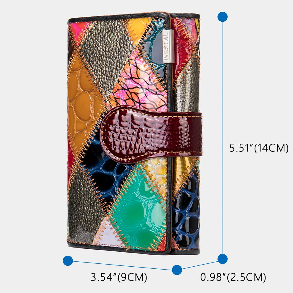 Crocodile Pattern Lady Clutch Wallet Leather Purse
