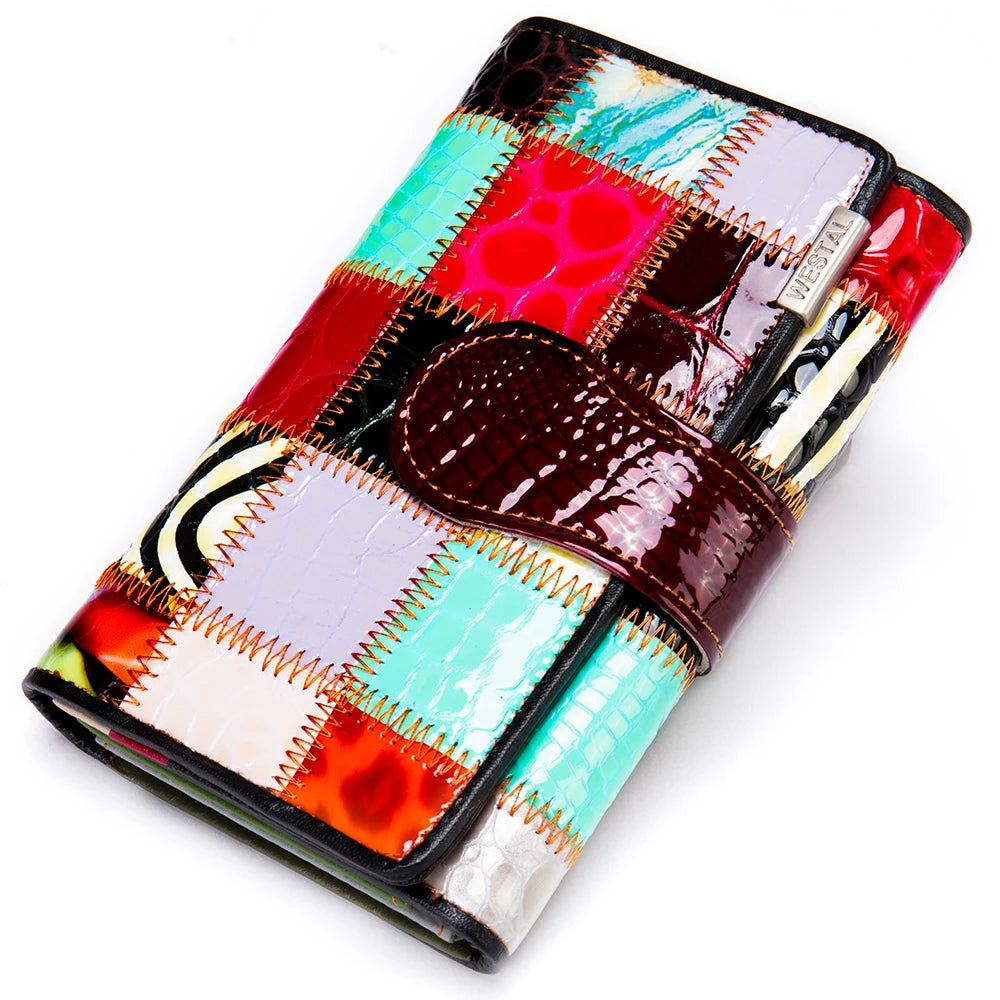 Crocodile Pattern Lady Clutch Wallet Leather Purse