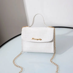 Crocodile Pattern Crossbody Shoulder Bag - Purple