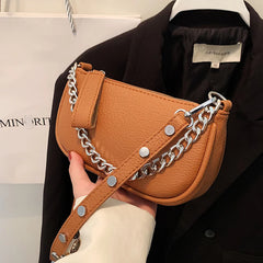 Women Crossbody Bag Adjustable Shoulder Messenger Bag Winter Handbag with Chain